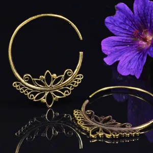 Vintage Style Brass Hoop Earrings
