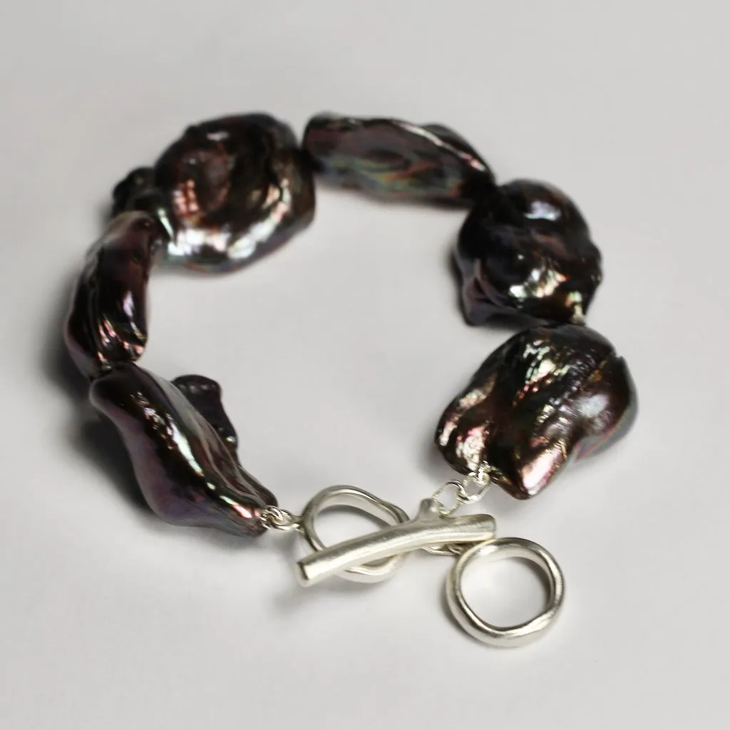 Wabi Sabi Large Black Pearl Bracelet